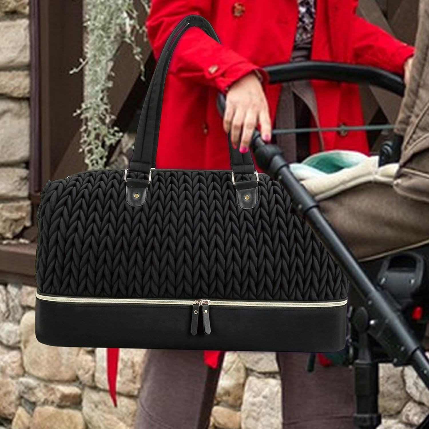 Tote Diaper Bag for Women | Waterproof Changing Table Bag | Diaper Organizer Bag with Insulated Pocket, Nappy Storage Bag, Waterproof Diaper Bag for Changing Table