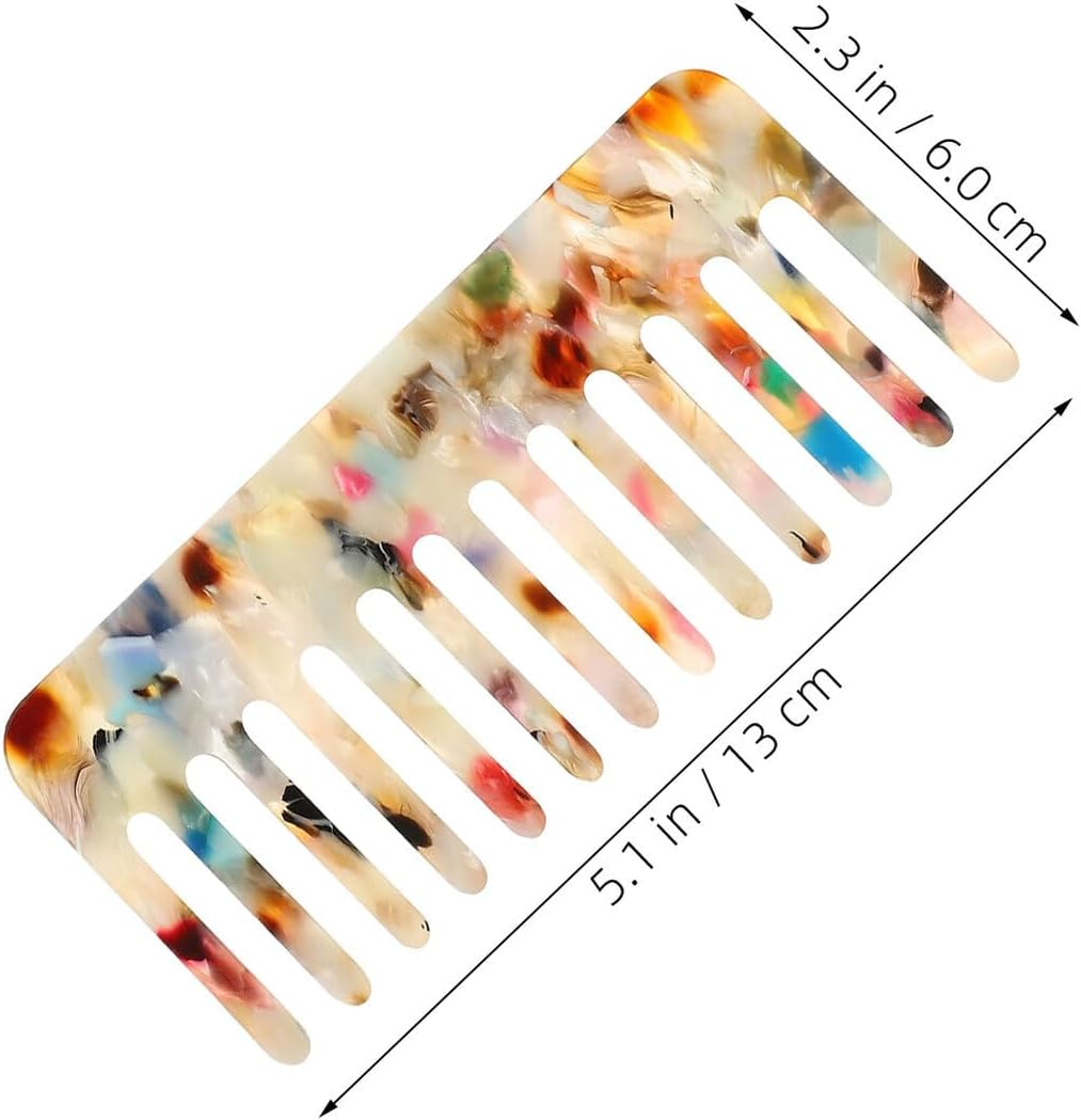 MALUGOGO 4Pcs Anti-Static Acetate Wide Tooth Comb Set Thick Tooth Detangler Combs for Women French Style Salon Hair for Styling and Massage