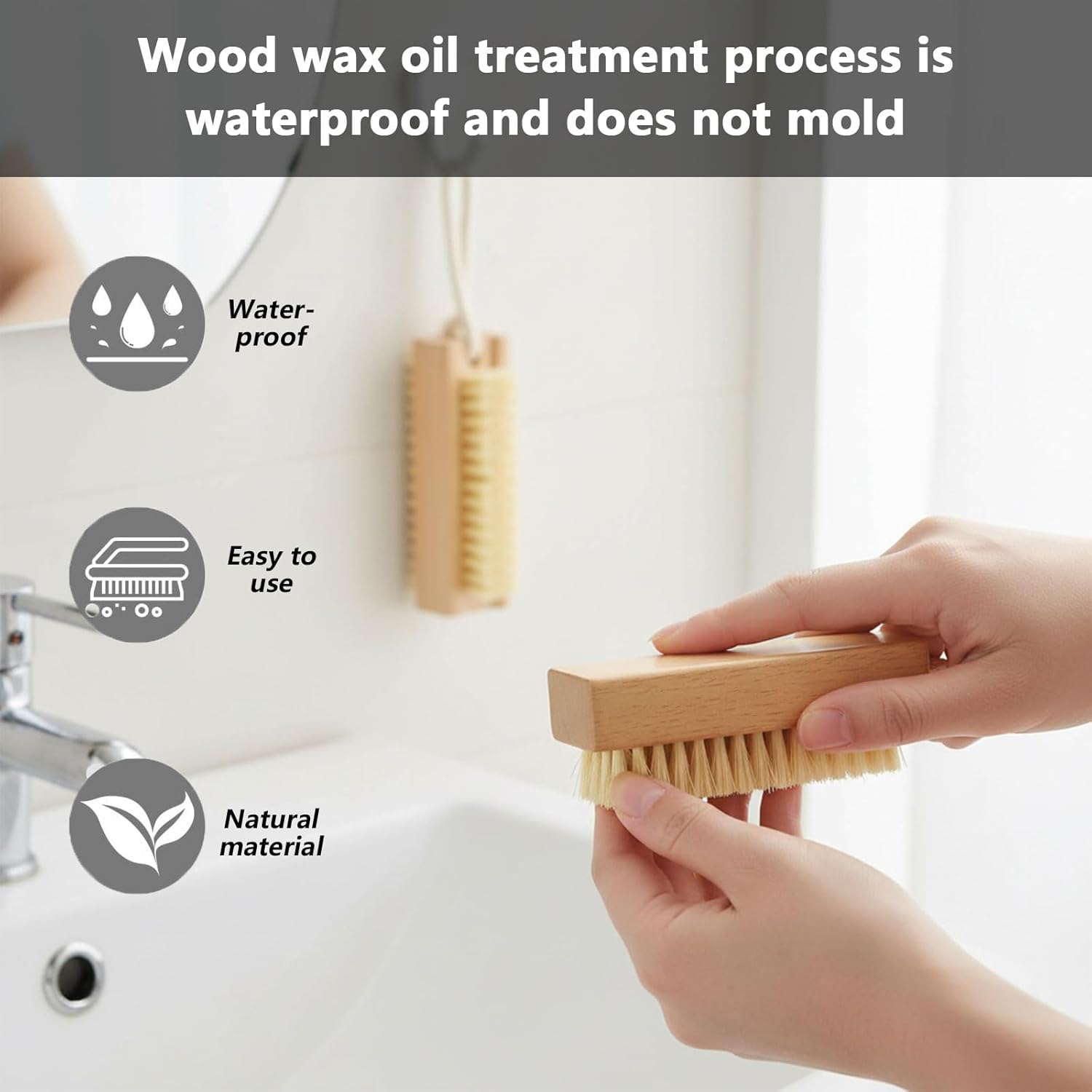 2 Pcs Durable Double-Sided Nail Brush with Ergonomic Handle for Fingernail and Toenail Cleaning, Ideal for Footwear and DIY Projects &ndash; Ermaoo image number 1