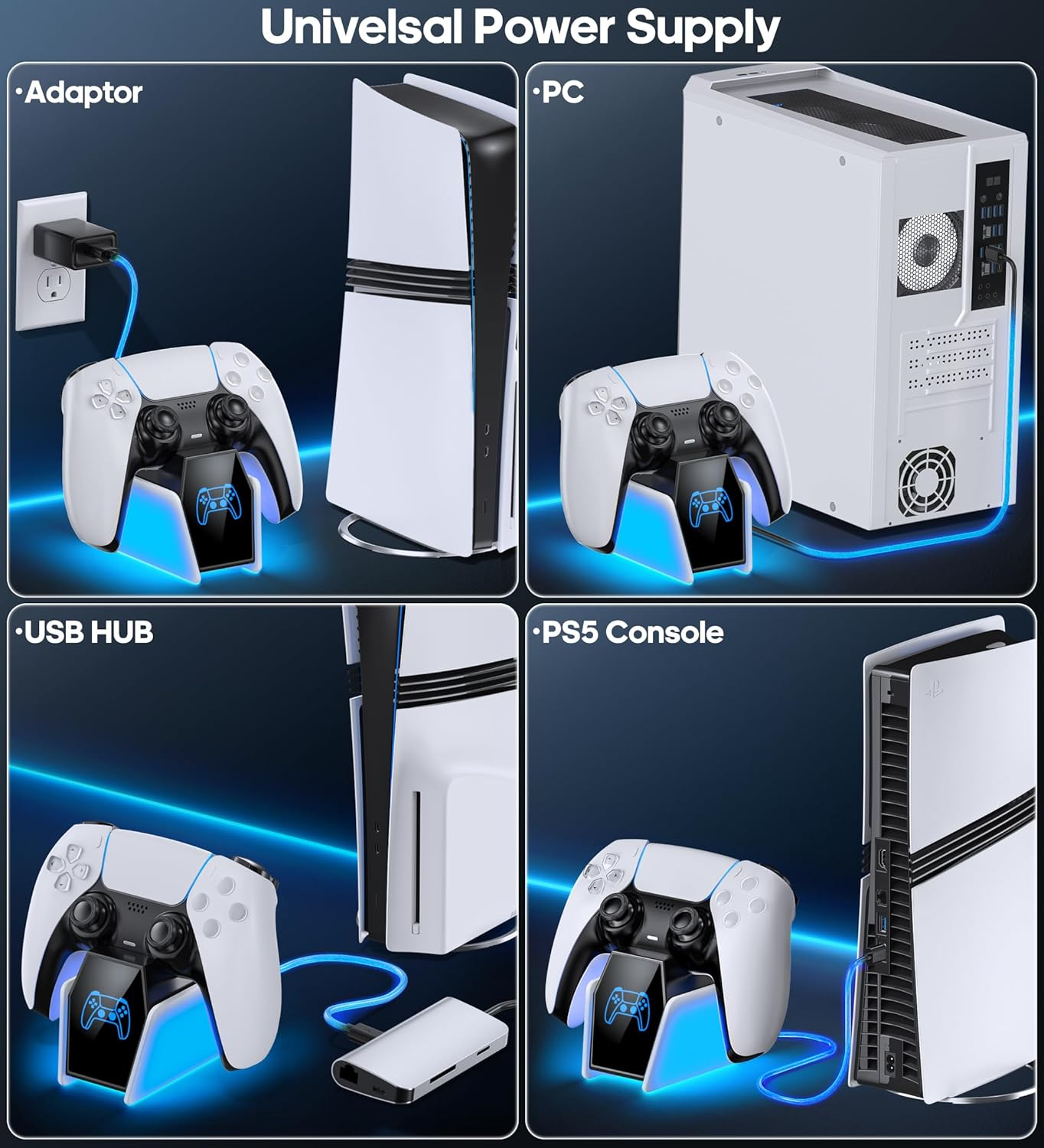 PS5 Controller Charger, Single PS5 Charging Station Compatible with Dualsense & Edge Controller, Solo Charger with LED Indicators, Fast PS 5 Charging Dock, PS5 Accessories image number 3