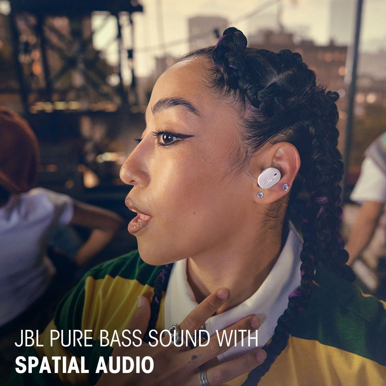 JBL Tune Buds 2, JBL Pure Bass Sound with Spatial Sound, Adaptive Noise Cancelling with Smart Ambient, 6 Mics for Perfect Calls and Customized Call Experience, Personi-Fi 3.0, Black image number 7