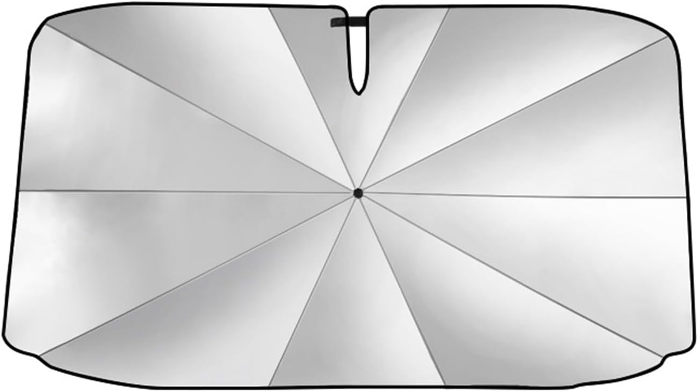 Car Windshield Sun Shade Umbrella - [Latest Vinyl Coating] Protects against Sun Rays & Heat, Keeps Car Cool, Prevents Interior Damage, Medium (145Cm X 82Cm) image number 2