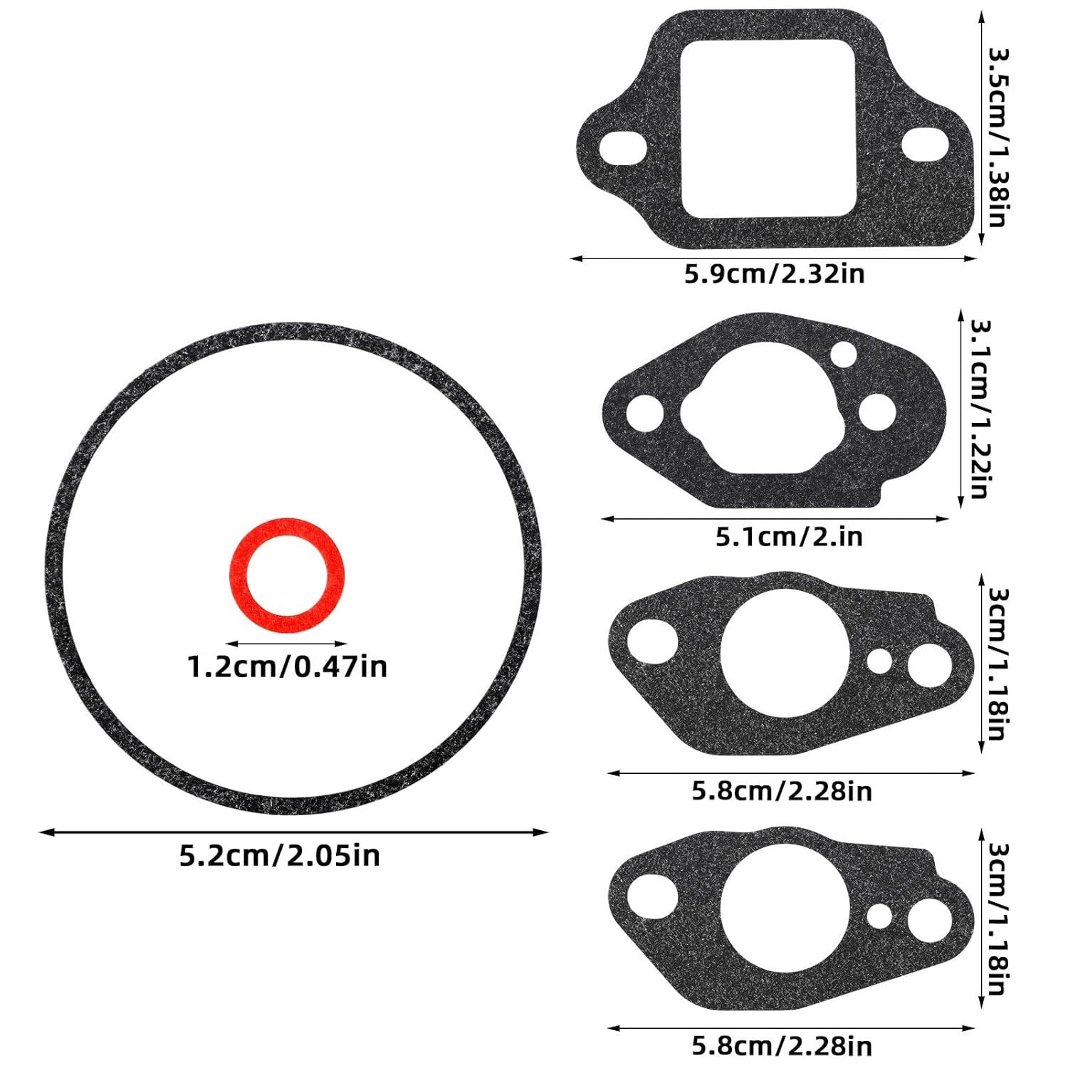 Carburetor Gasket Kit, Carburetor Bowl Gasket for GCV160/ GCV190/ GC160/ GC190/ GCV135/ G150/ G200/ G300/ G400/ GC135 Replacement 16010-883-015/16221-883-800/16212-ZL8-000 image number 3