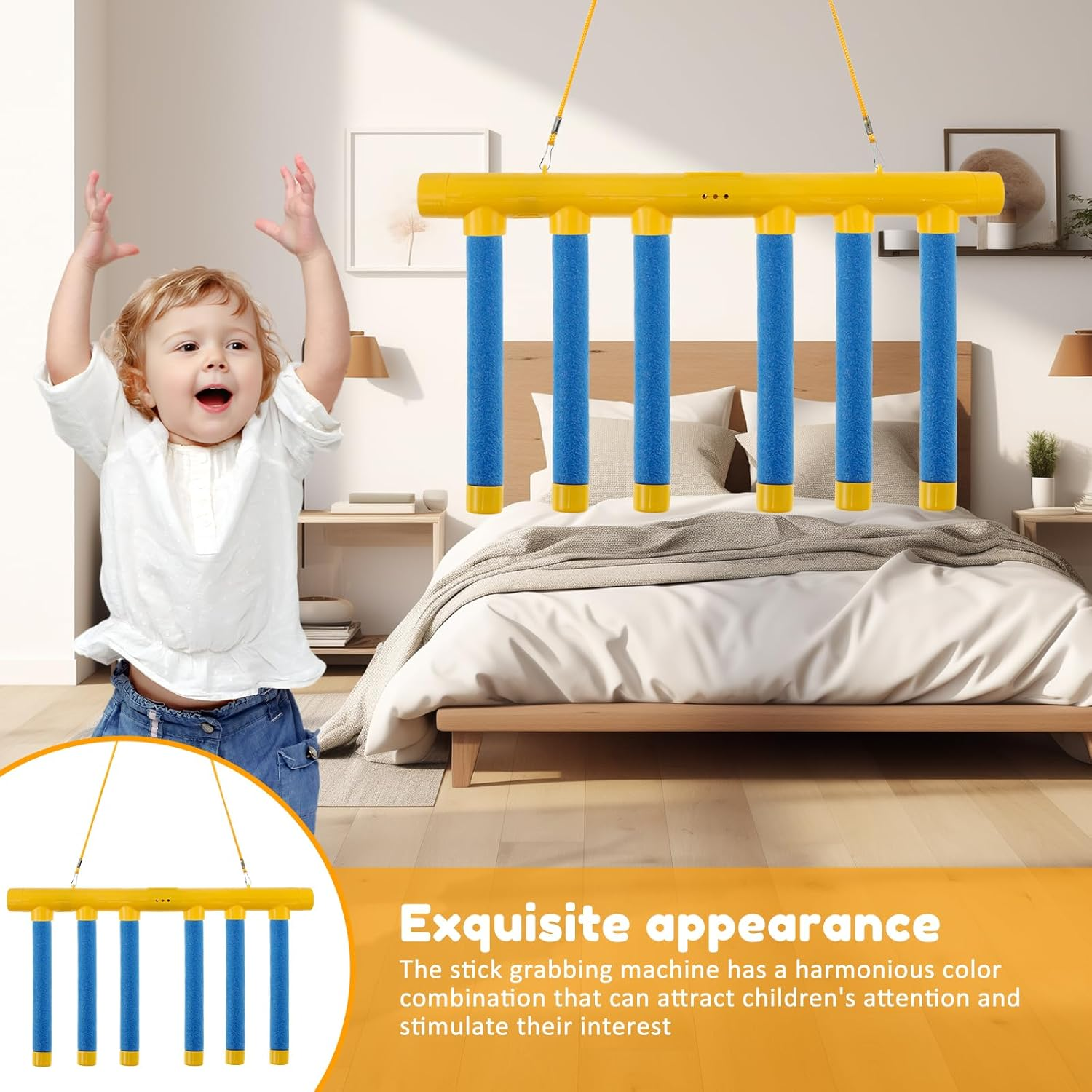 Catching Sticks Game, Reflex Challenge Game,Falling Sticks Reaction Training Toy,Interactive Drop Stick Game,3 Adjustable Speed Drop Sticks Toy,Hand Eye Coordination Game for Kids Adults Home (Blue) image number 5