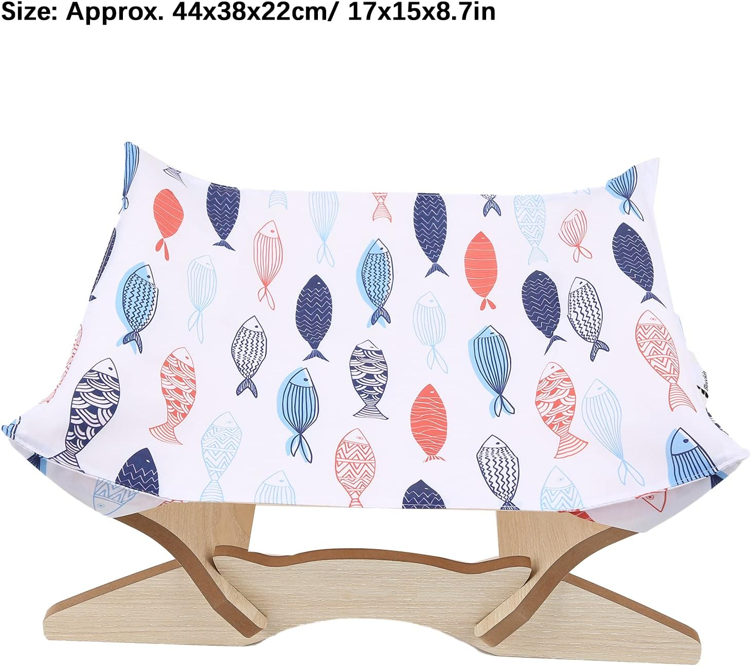 Chic & Comfy Detachable Wooden Cat Hammock,Sturdy and Safe Oxford Fabric Hanging Bed for Felines and Small Canines Ideal for Home and Outdoor Use image number 2