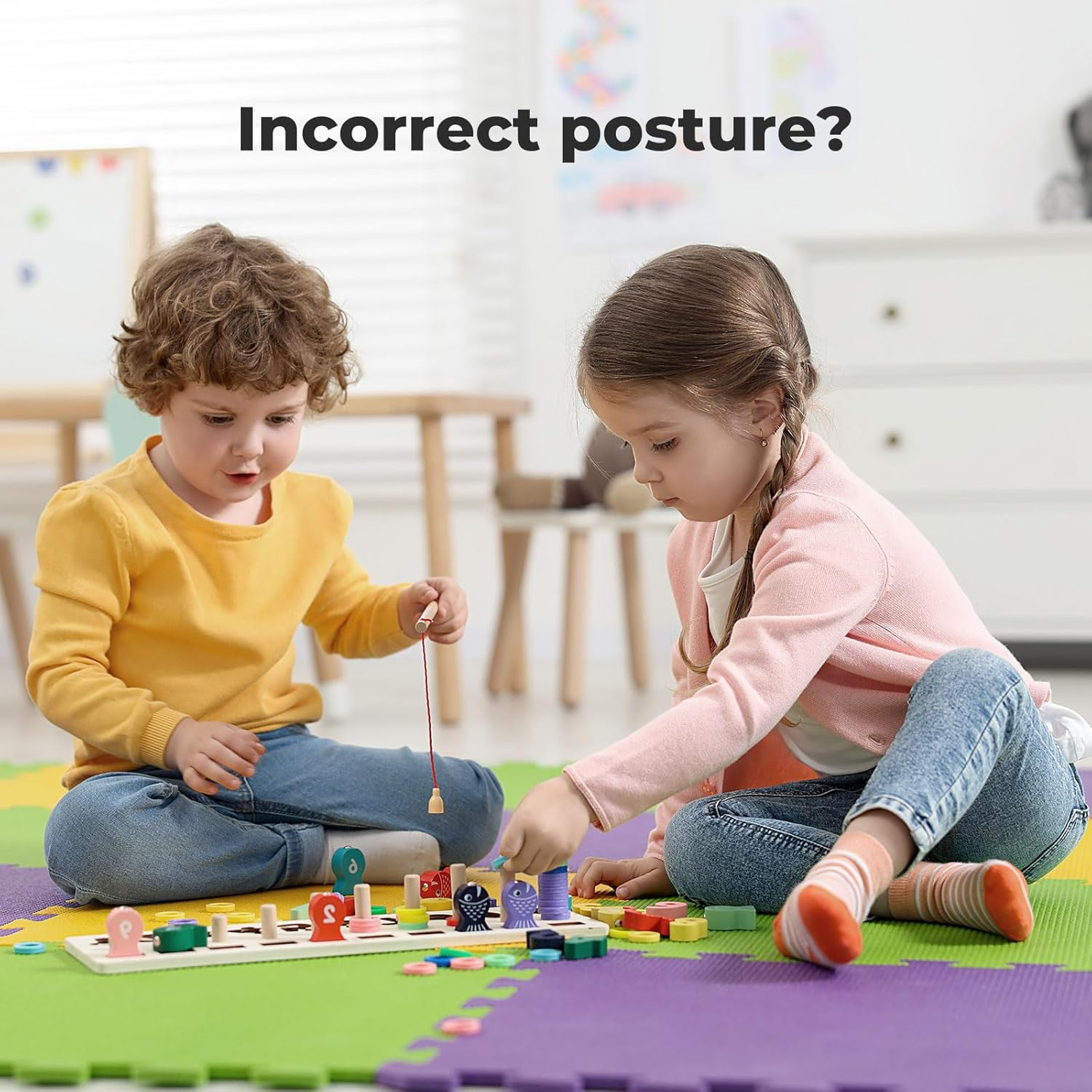 Bopeep Kids Table and 2 Chairs Set, Pine Wooden Study Play Desk Children Activity, Reading, Arts, Crafts, Snack Time, Homework, Playroom, Furniture Set for Daycare Playroom, Boys & Girls, 3 Pieces Set image number 1