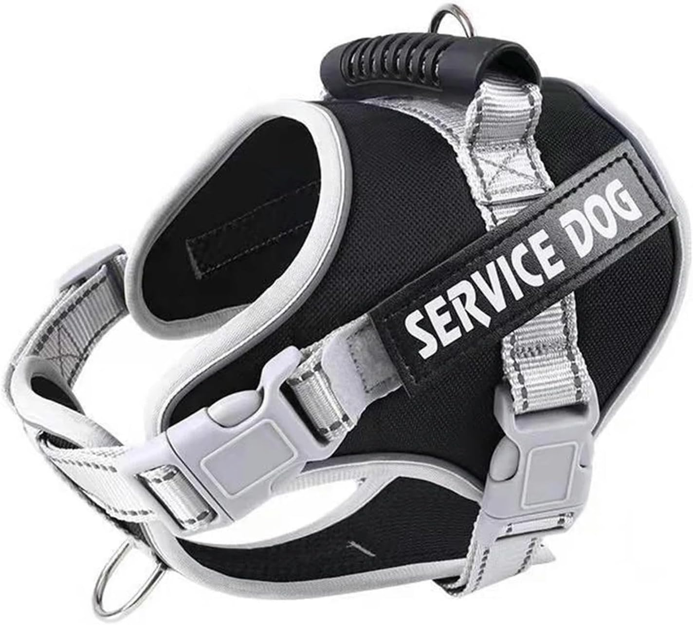 UOSIA No Pull Tactical Dog Harness Service Dog Vest Adjustable Military Dog Vest Harness with Rubber Handle Easy Control Pet Vest for Small Medium Large Dogs