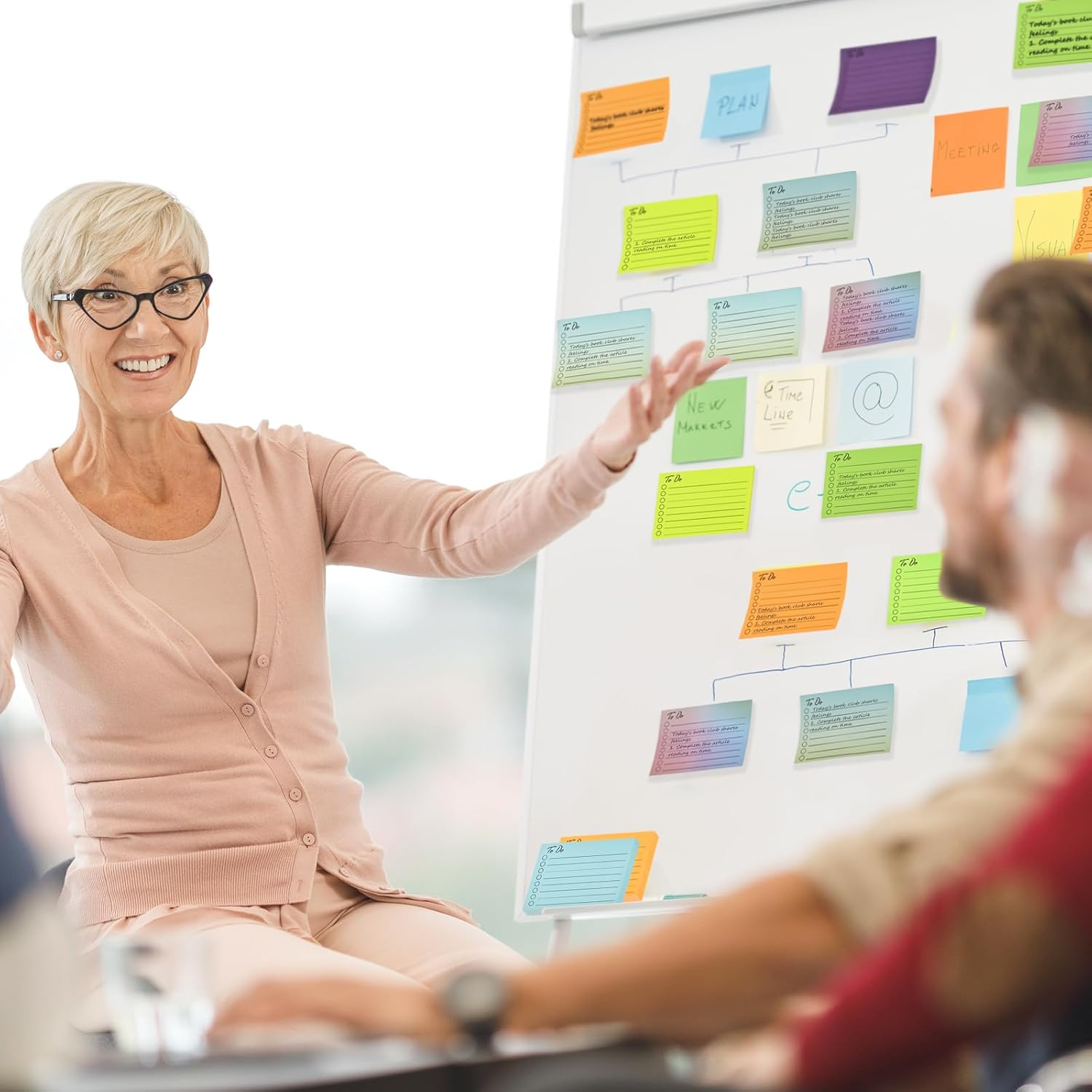 (4 Pack) Shesyuki Colorful Sticky Notes, 4 Packs of 200 Colorful Sticky Note, Flamboyant Beautiful Sticky Note for School Home Students Office image number 2