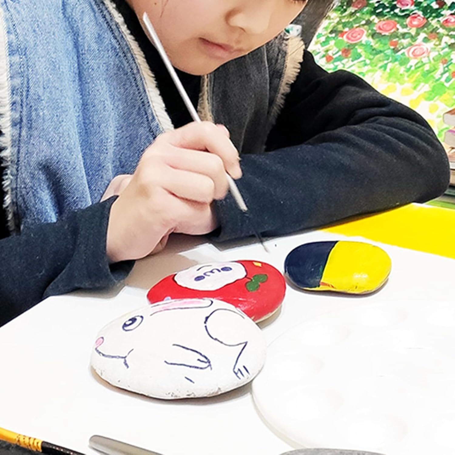 GANAZONO 1 Set Painting Rock Natural Rocks Kindness Rocks Crafting Party Pack Bundle River Stones Rocks Flat Smooth Rocks Cobblestone for Painting Crafts image number 5