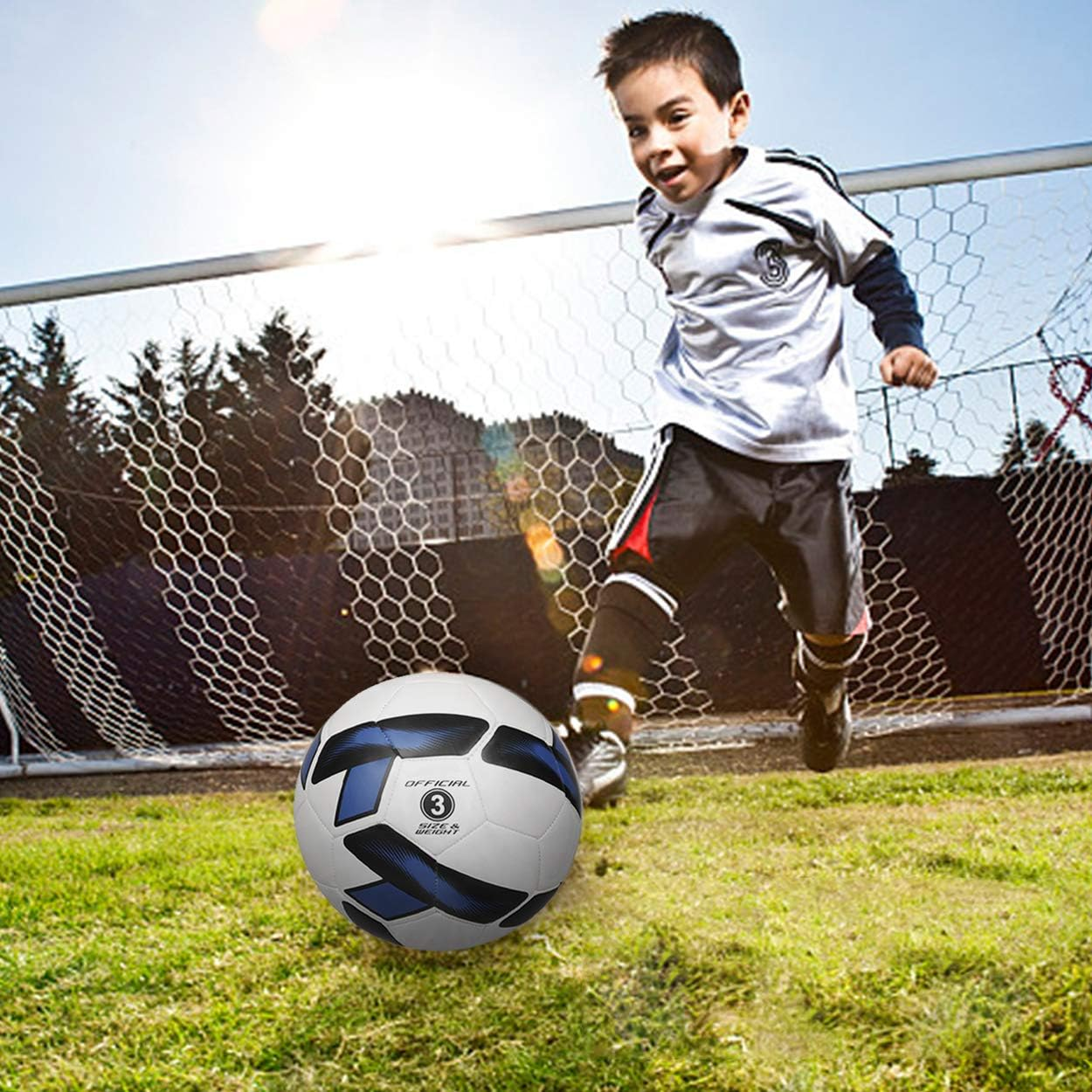 SYNGUCK Soccer Ball Size 3 Practice Soccer Balls Kid Elementary School Junior High School College Practice Game Soccer Ball image number 4