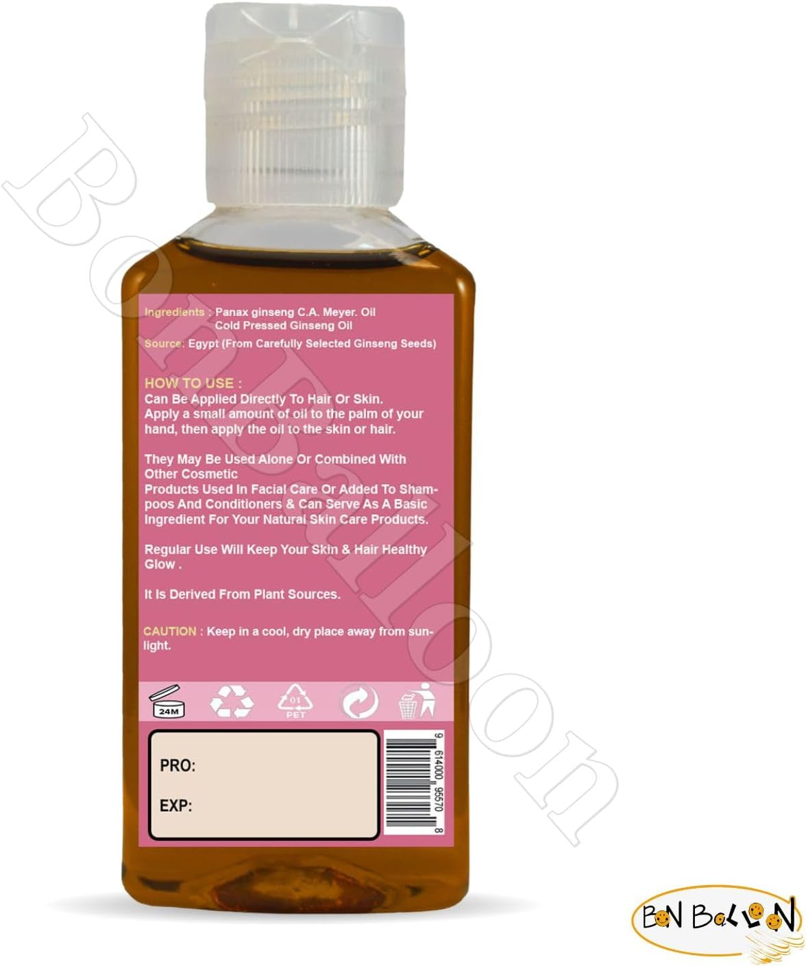 Nature Max Ginseng Oil Natural Undiluted Pure for Hair Skin Care & Food Cold Pressed (1Pack = 1.70 Oz / 50 Ml) زيت جنسنج image number 4