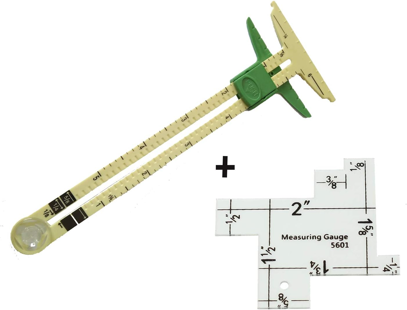 HONEYSEW 5-In-1 Sliding Gauge Measuring Sewing Ruler Tool with Free 1Pc Measuring Gauge image number 5