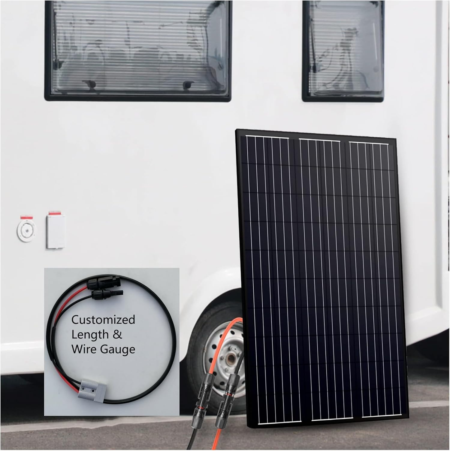 KUGONTC 50AMP Anderson Plug to Solar Panel Cable Wiring Y Adaptor Connector,12V Solar Plug Connection Adaptor 200CM image number 6