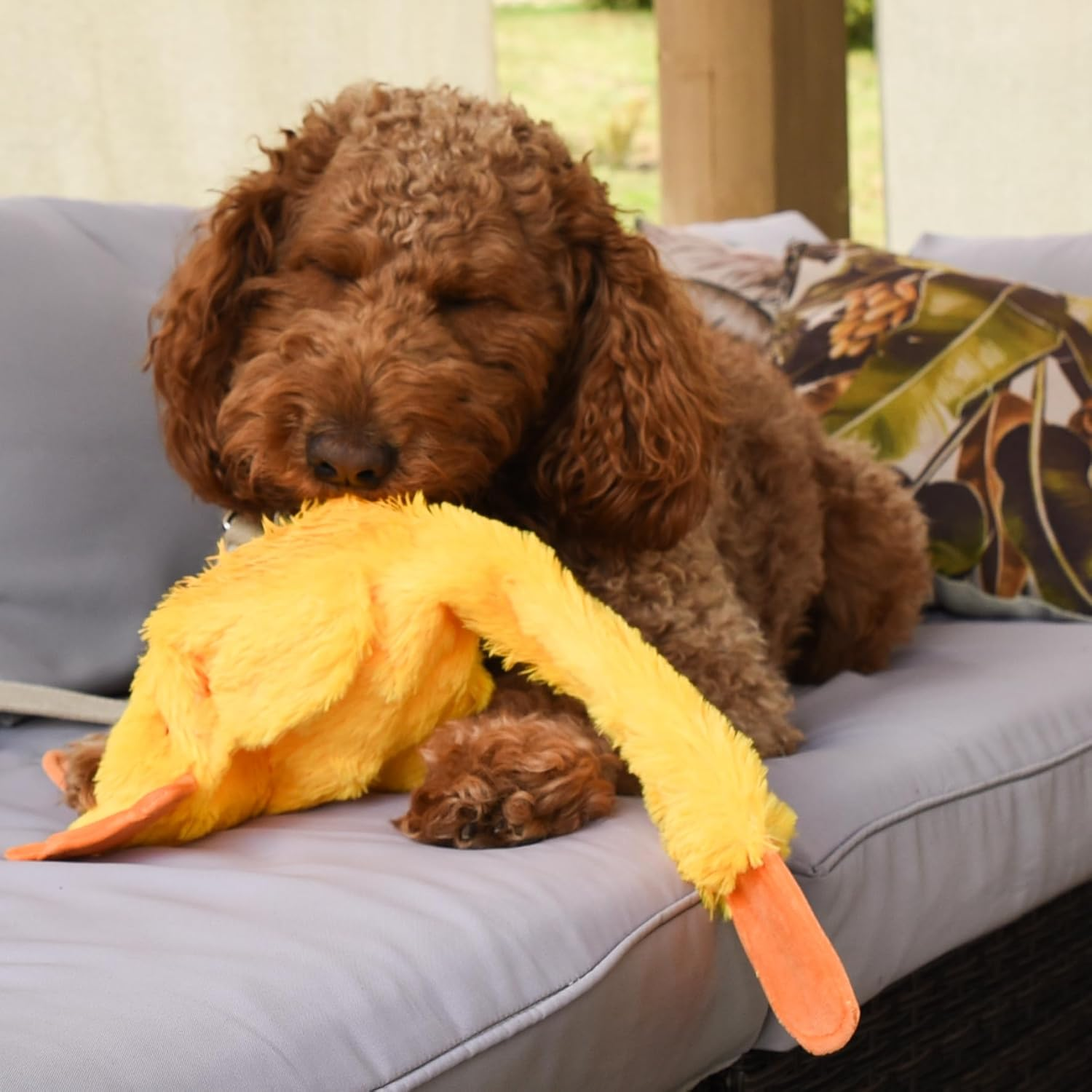 FGA Marketplace Stuffingless Duck Flat Dog Toys, Non Squeaky Dog Toy for Medium and Large Dogs 21 Inch image number 6