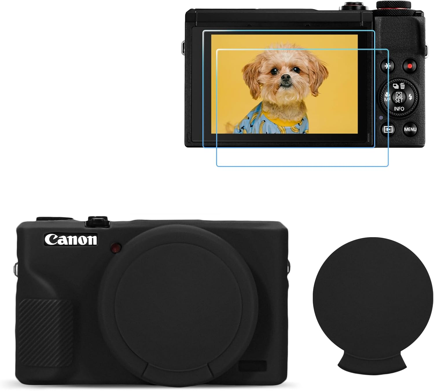 TYUANDOUER G7X Mark III Case & LCD Screen Protector Accessories Kit, Soft Silicone Case for Canon Powershot G7X Mark III Camera, Lightweight Protective Case Cover for G7X3 G7XIII - Dark Brown