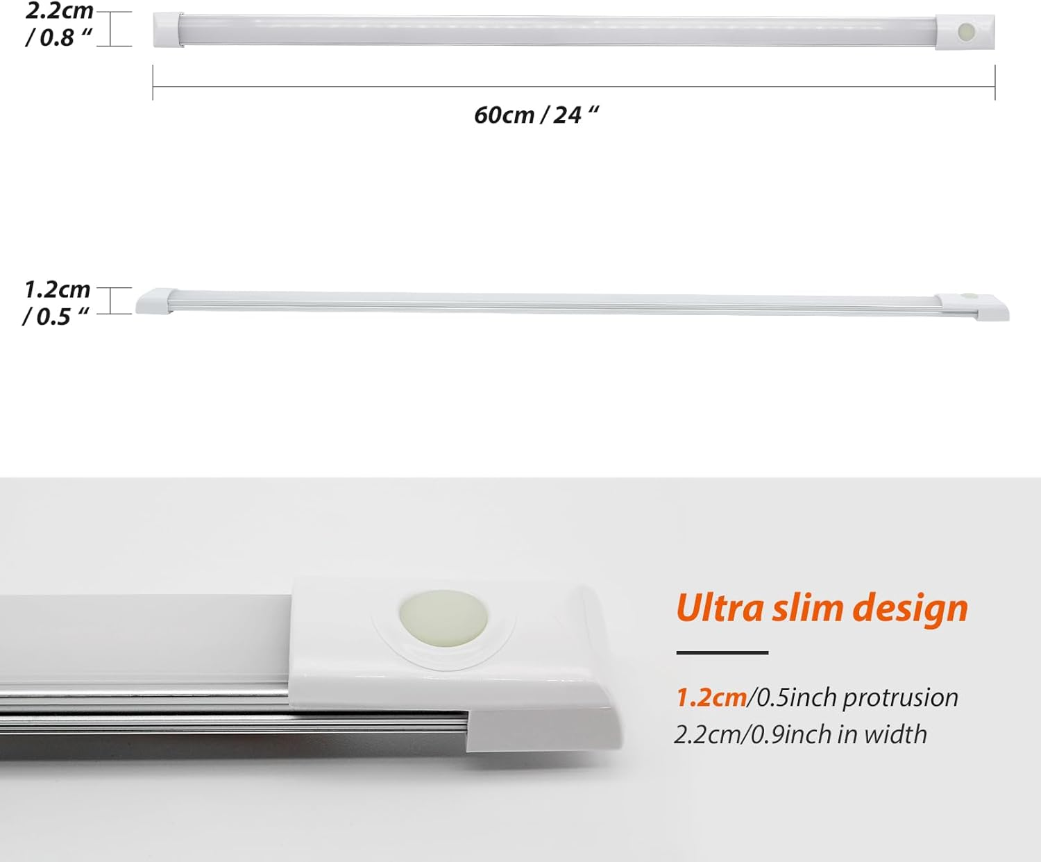 Dream Lighting 12Volt DC LED under Cabinet Lights Kitchen Strip Bar Lights for off Road Caravan Motorhome Night Visible Switch