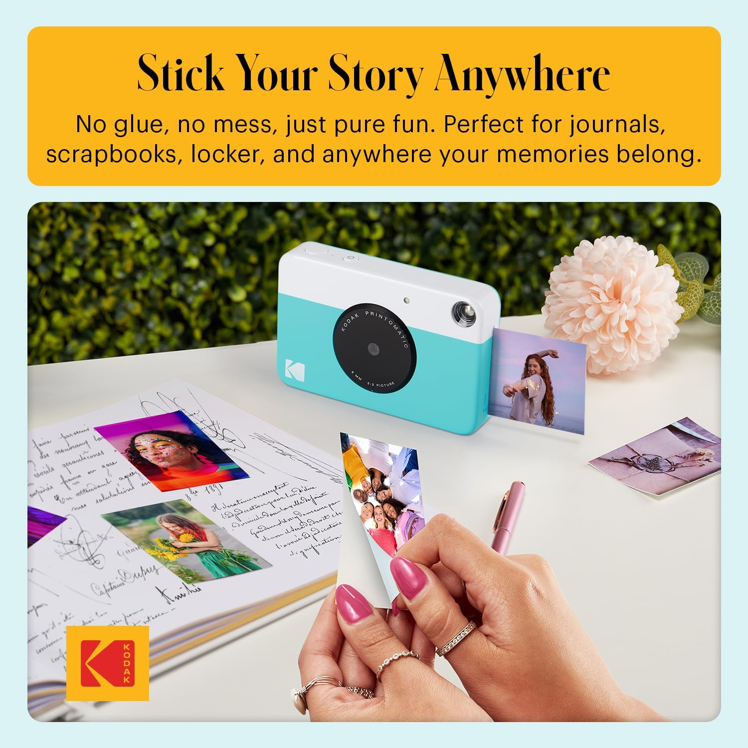 Kodak PRINTOMATIC Digital Instant Print Camera (Blue), Full Color Prints on Zink 2X3 Sticky-Backed Photo Paper - Print Memories Instantly image number 6
