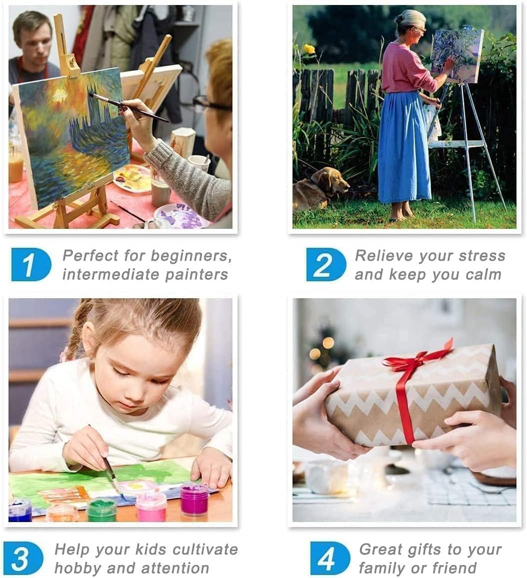 Adult Digital Paint Painting-4 Pieces,Adult Beginner Oil Painting Paint Press Digital Kit,Diy Frameless Beginner Oil Painting-Matisse Van Gogh Kit for Gifts and Home Wall Decoration 19.5&times;15.6Inch image number 3