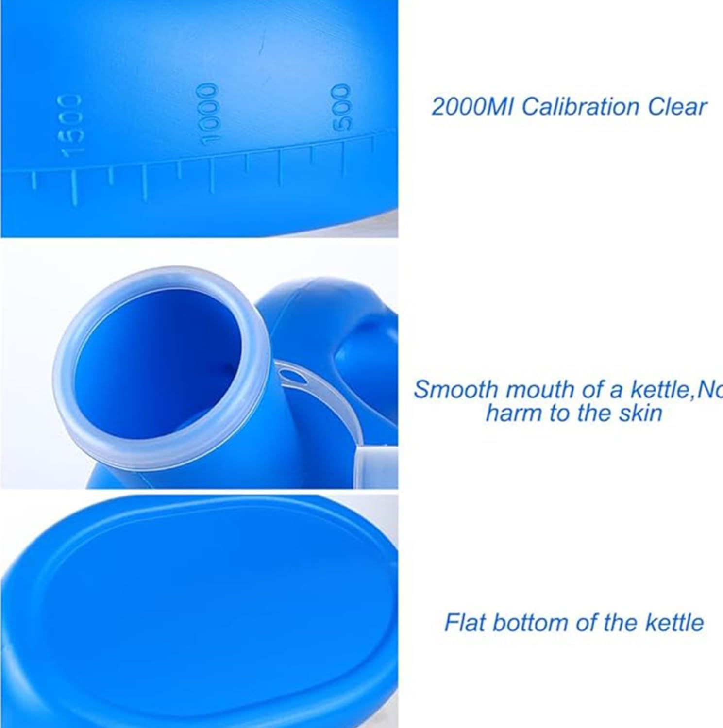 2000ML Portable Urinal for Men and Women, Spill Proof Urine Bottles for Men, Thick Large Pee Bottle with Long Tube and Lid image number 4