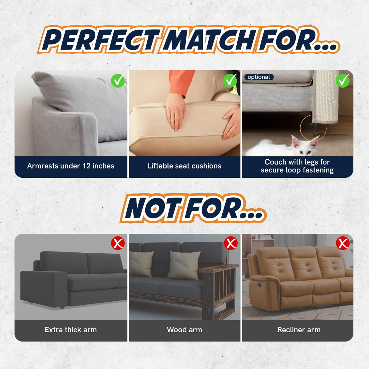 Panther Armor Sisal Furniture Defender, Cat Scratcher for Couch [Beige-Back Rest] Protect Sofa from Cats Scratching, Sofa Scratcher, Couch Scratching Post image number 3