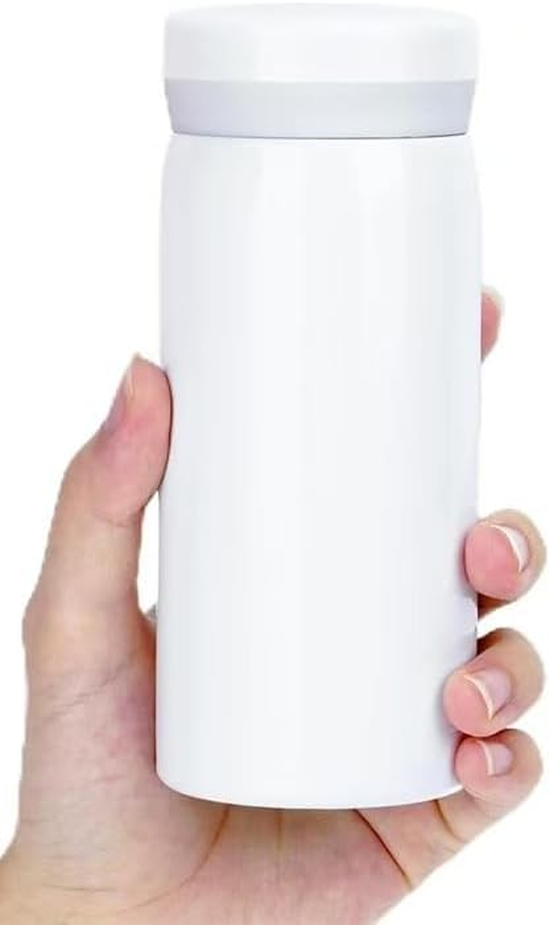 Small Vacuum Insulated Stainless Steel Water Bottle, 1Pc Mini Water Bottle Stainless Steel Small Flask, 7Oz (200Ml), Leak Proof, Keeps Water Hot for Home or Office, White image number 3