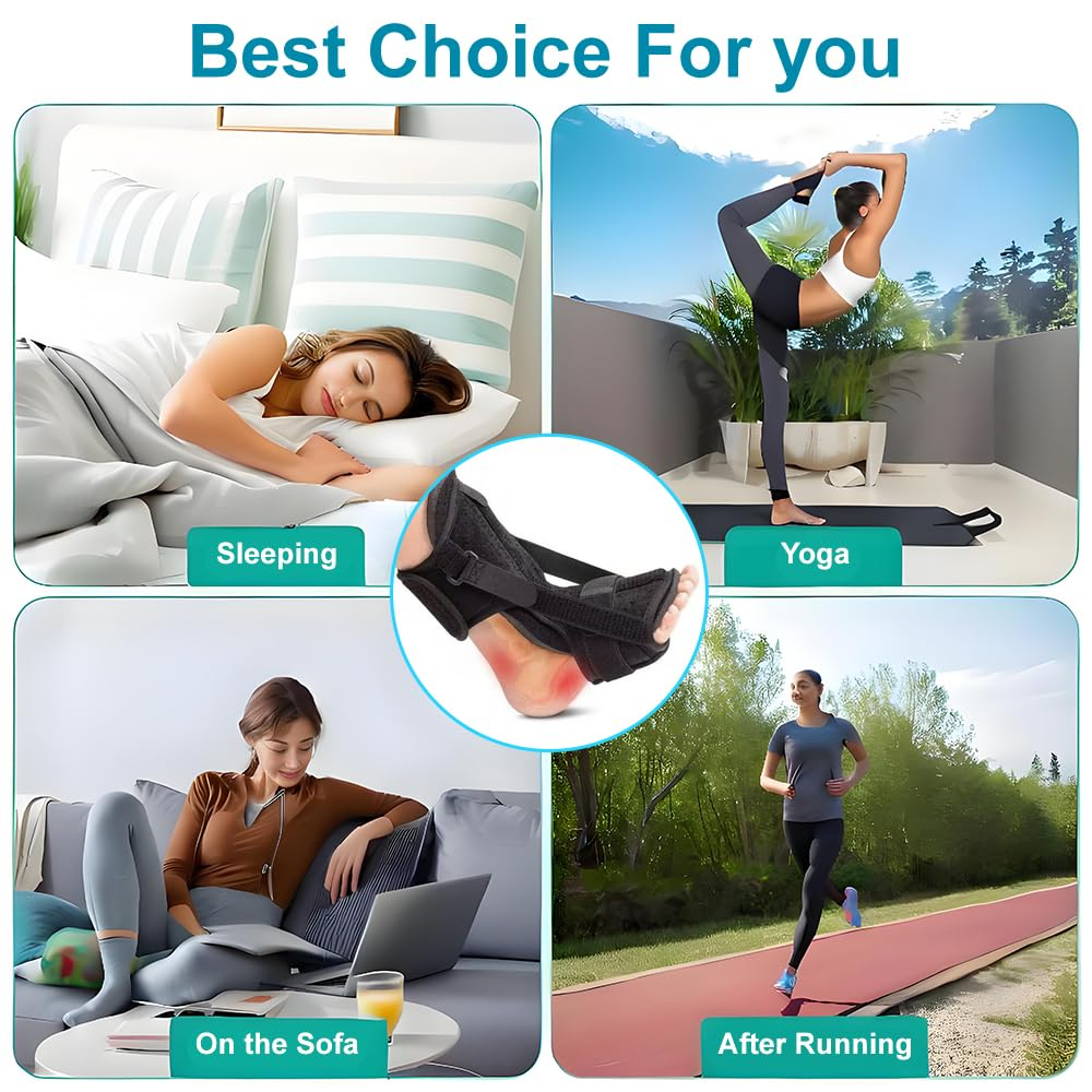 Plantar Fasciitis Night Splint,For Pain Relief Caused by Plantar Fasciitis Achilles Tendonitis Foot Drop Heel Spur Flat Arch, Unisex