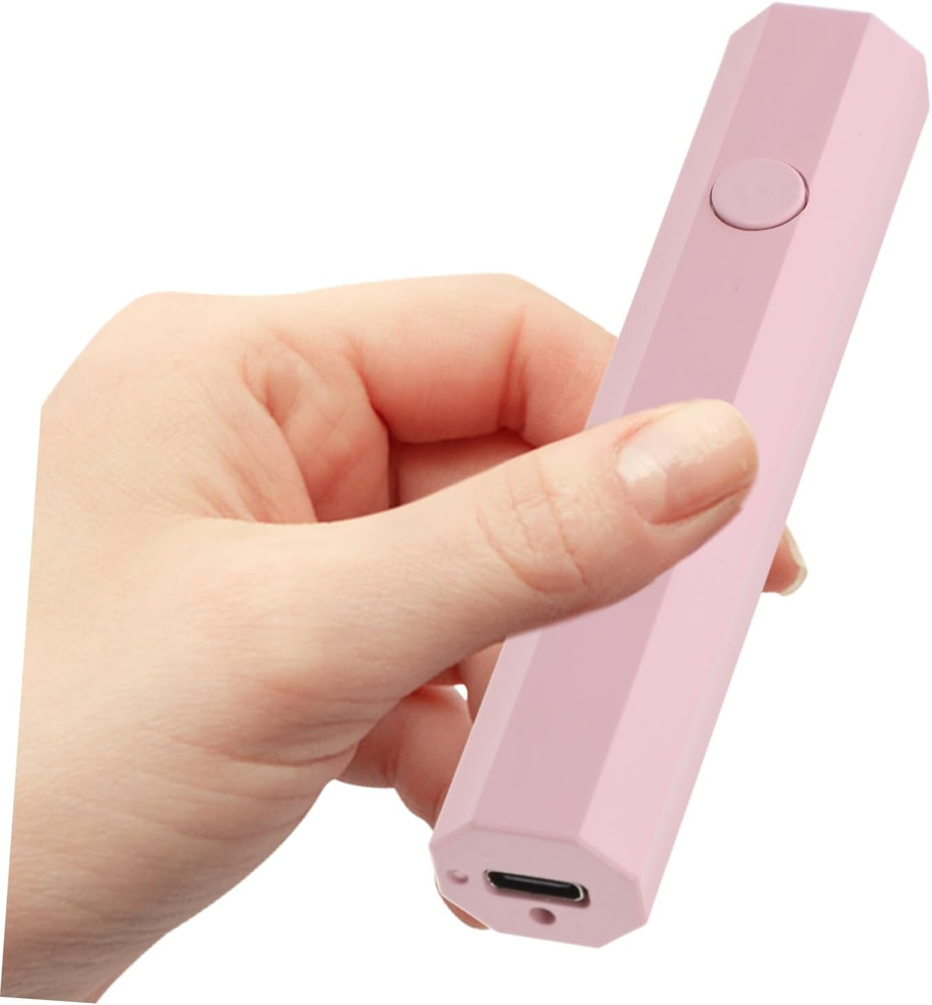 HEATSHAKING Portable Mini UV Nail Lamp Quick Dry Gel Polish Dryer with Rechargeable USB Lightweight Handheld Nail Light at Home and Travel Pink Multifunctional Manicure Tool image number 1