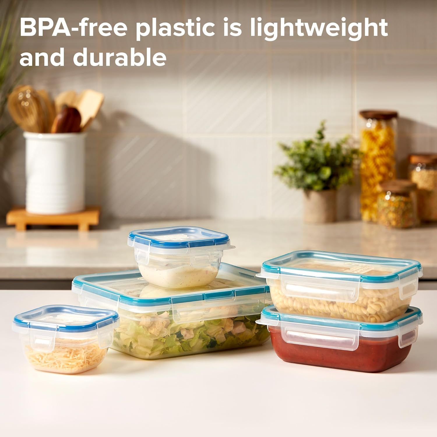 Snapware Total Solution 10-PC Mixed Sizes Plastic Food Storage Containers Set with Lids, Meal Prep Food Containers, Bpa-Free Lids with Locking Tabs image number 1