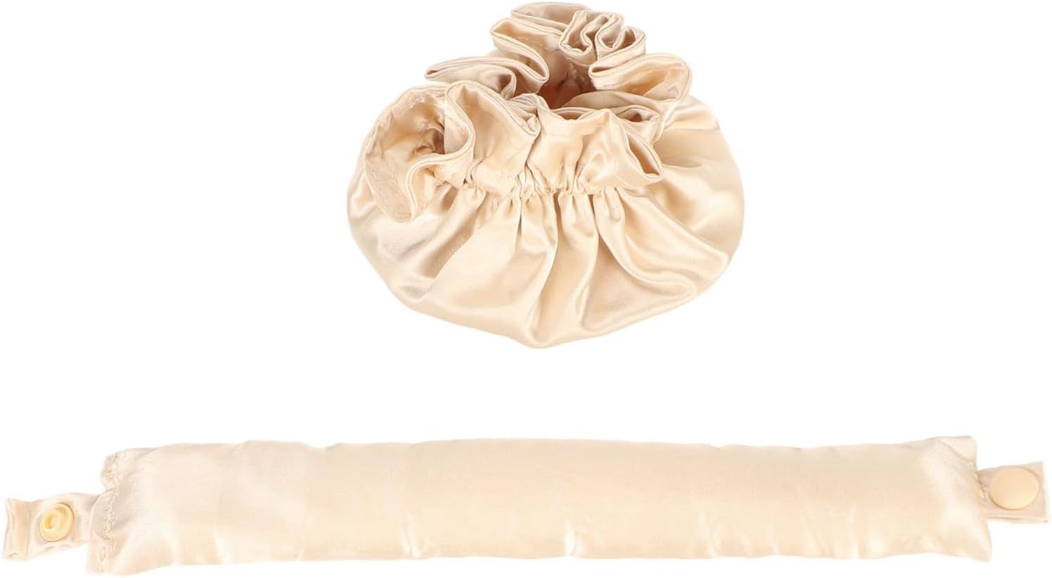 Heatless Curls Headband, Soft Cloth Hair Heatless Curler Bun for Hairdresser for Overnight (Beige) image number 6