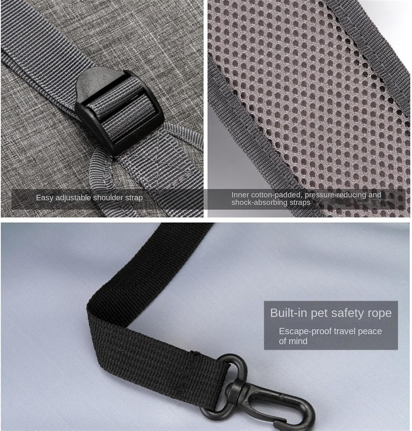 Cat Bag Dog Carrier Pet Carrier Pet Carrier Backpack Cat Travel Bag Lightweight Pet Carrier for Dogs Cats Travel Hiking Cat Carrier Pet Bag Carrier(Color:Black) - Onecolor image number 3