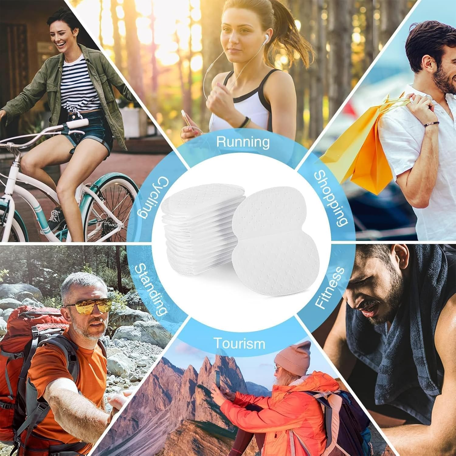 Underarm Sweat Pads,Disposable Underarm Pads,For Men and Women Comfortable Unflavored Non Sweat Armpit Protection 100 Pcs image number 1