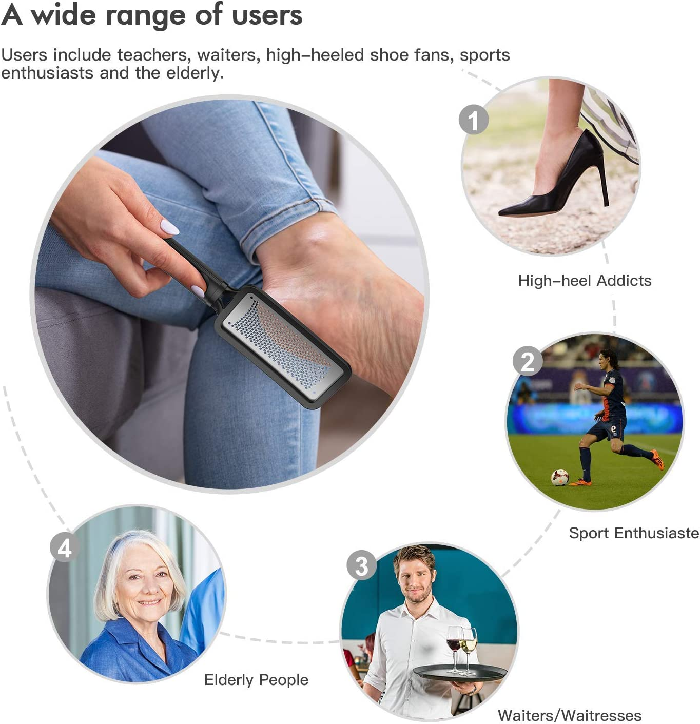 Geecol Pack of 2 Foot Scrubber, Premium Stainless Steel Foot Rasp File Callus Remover Professional Foot Scrubber - Colossal Foot Rasp and Dual Sided Foot File(Random Color) image number 1