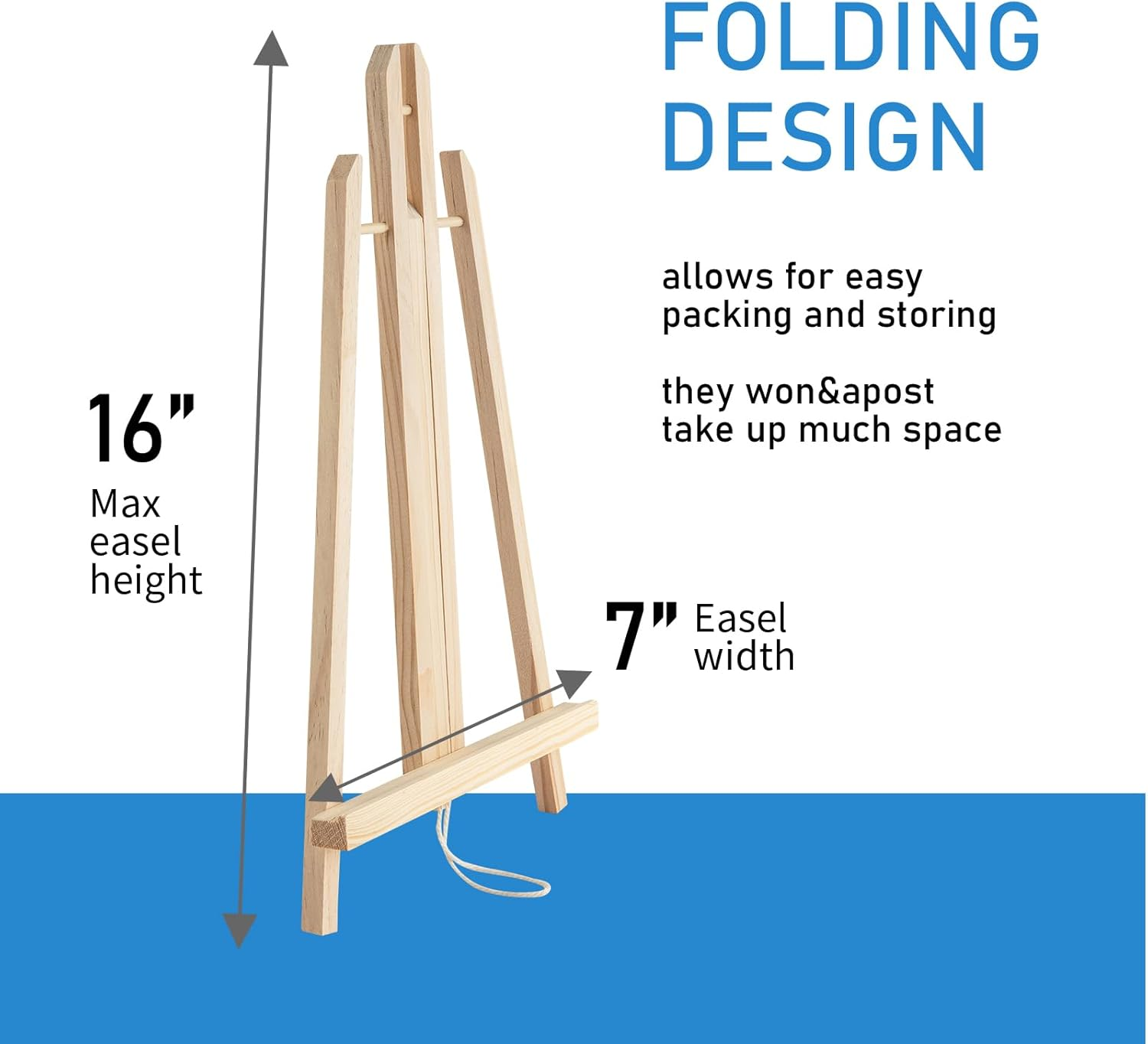 Falling in Art 16 Inch Wood Easel Stand, Tabletop Display Stand A-Frame Artist Easel for Painting Canvas, Portable Photo, Picture and Sign Holder (4 Pack) image number 5