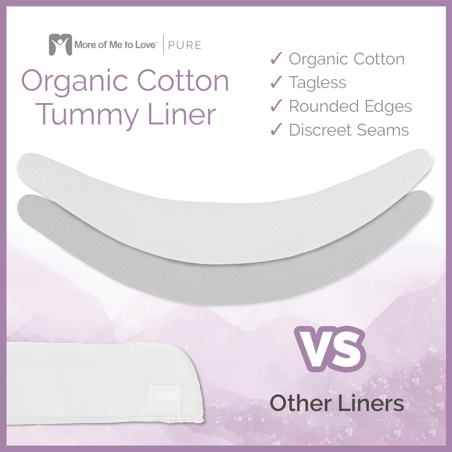 More of Me to Love Organic Cotton Tummy Liner 4-Pack, X-Large (2 X Pearl White and 2 X Stone Gray) image number 4