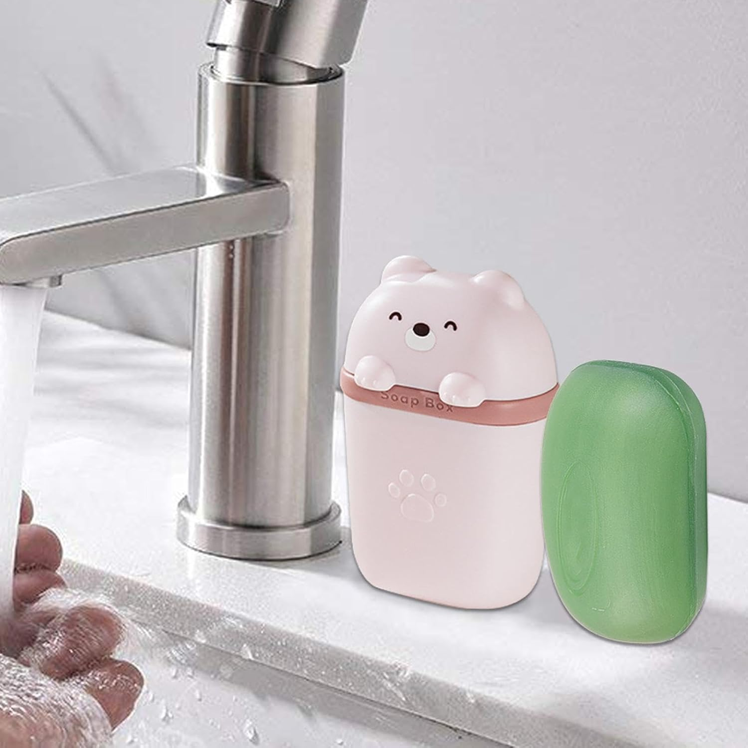 Travel Shampoo Bar Container, Shampoo Bar Holder, Travel Case | Cute Portable Bear Shape Shampoo Bar Case - with Drip Hole, Shampoo Washable Container, Cute Bear Shape