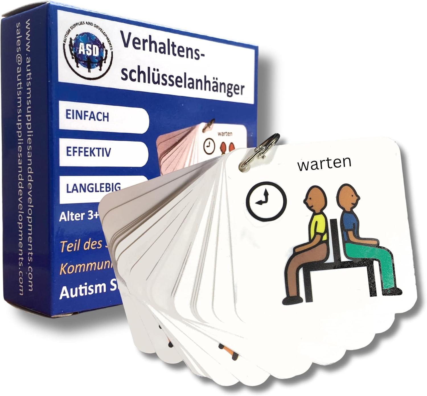 Plastic Visual Behaviour Keyring (German)
