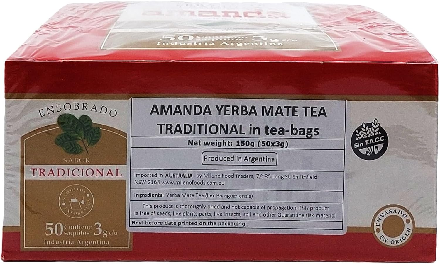 Amanda Yerba Mate Tea Natural Flavour 50 Teabags