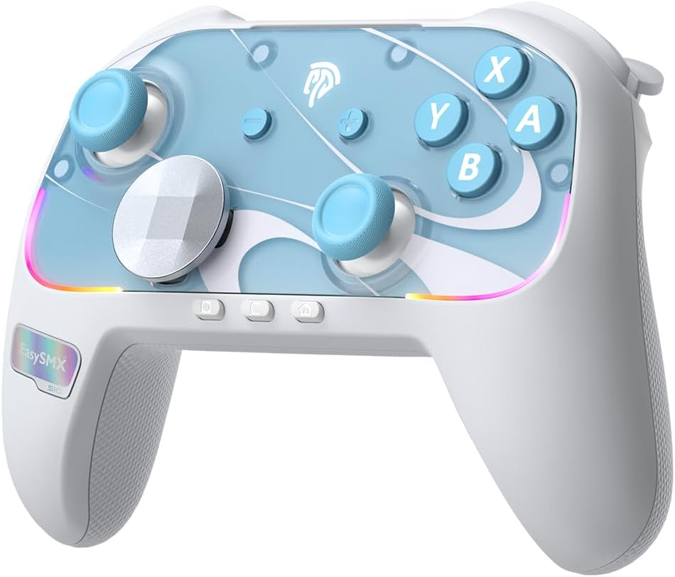 2025 New S10 Controller for Switch 2/Pc-One Key Wake-Up, TMR Anti-Drift Joystick, Mechanical Buttons, 6 Axis Gyro, Bluetooth Switch Controller with RGB & Swappable D-Pad (White)