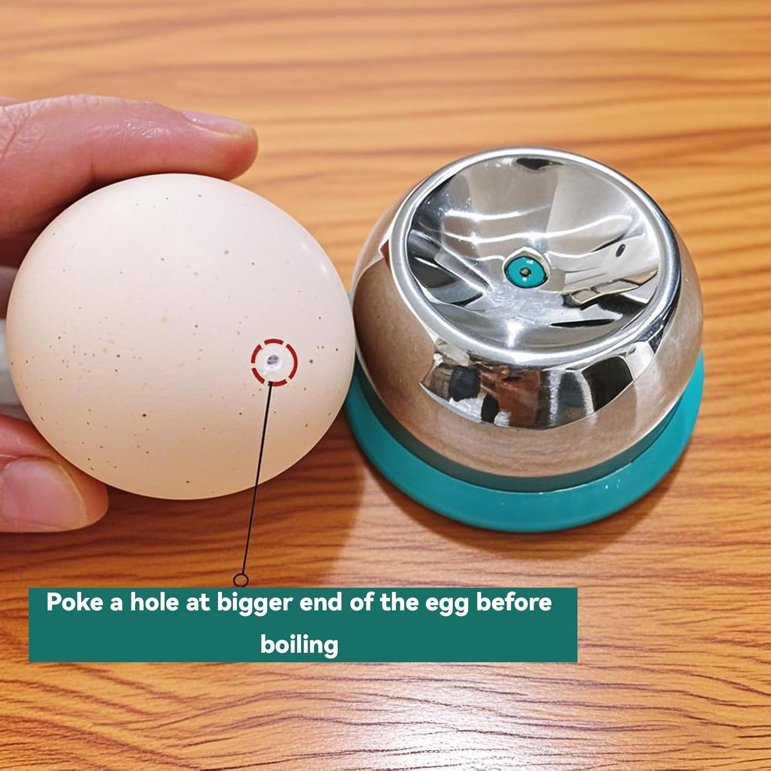 Stainless Steel Egg Piercer for Hard Boiled Eggs - Professional Hole Puncher Kitchen Tool with Non-Slip Base, Dishwasher Safe & Rust-Proof, Perfect for Baking, Cooking & Egg Decoration image number 3