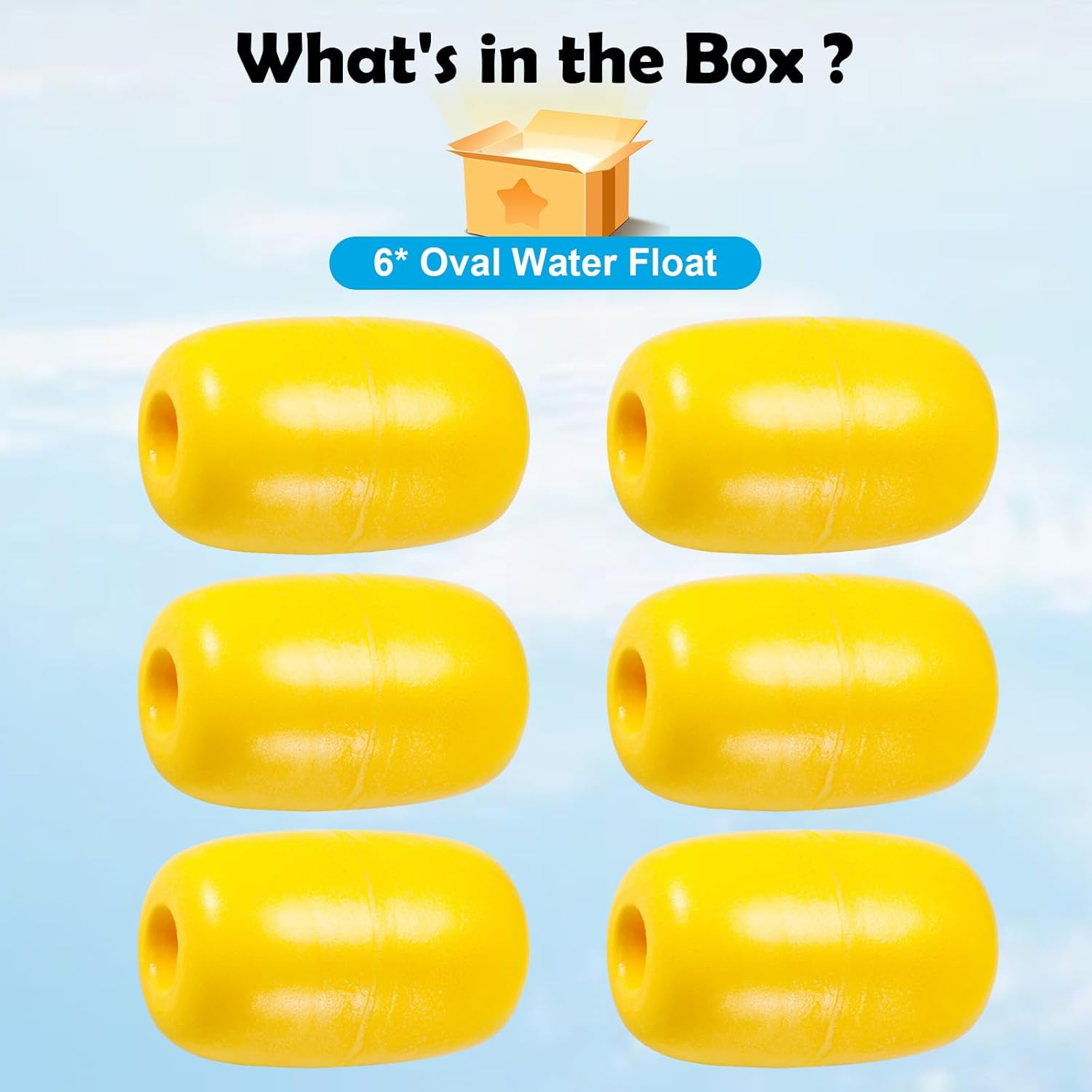 Rope Floats Marine, Deep Water Float Oval Water Float 2.7' X 4.2', Deep Water Fishing Marker Buoys for Boats Swimming Kayak Crabbing Trail Dock Pool