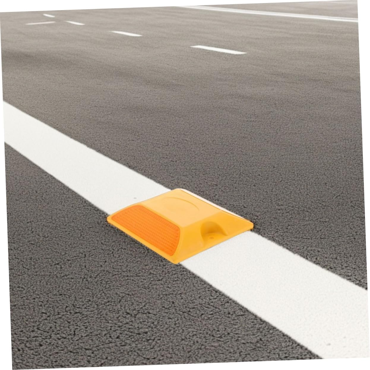 Abaodam 2Pcs Double-Sided Reflective Pavement Road Studs High Visibility Street Reflectors for Night Safety Traffic Markers Plastic Yellow Road Studs image number 5