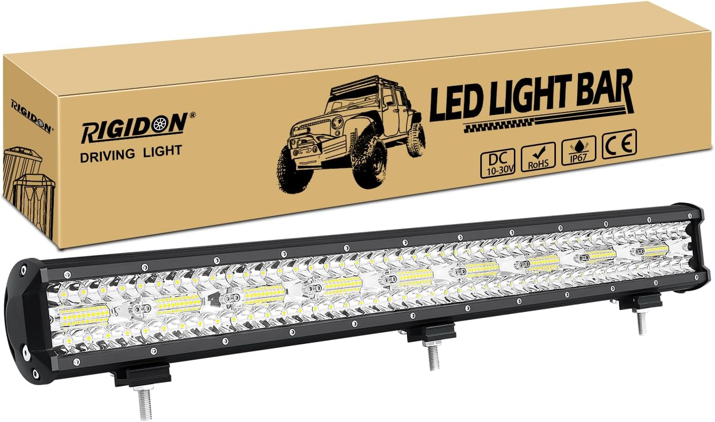 RIGIDON 8D 26 Inch 65 Cm 540 W Outdoor Aluminium LED Light Strip, 12 V 24 V Waterproof Warm White Off-Road Lighting for Car SUV Offroad ATV SUV Truck Tractor Vehicles 4 X 4, Direct LED Fog Light 6000 image number 1