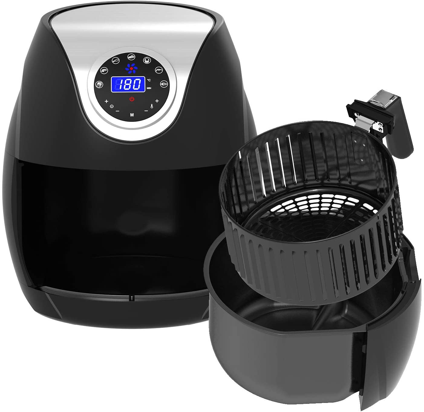 Kitchen Couture Air Fryer 7 Litre | LED Display | 7 Preset Modes | Temperature Control up to 200 Degrees Celsius | Rapid Air Circulation| Black image number 4