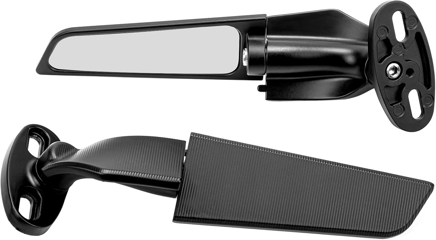 2PCS Motorcycle Rear View Side Mirror, Rotating Wind Wing Adjustable Motorcycle Rearview Mirrors with Installation Accessories, Aluminium Wind Wing for Yamaha R3 V3 R15 R25 R1 R1S
