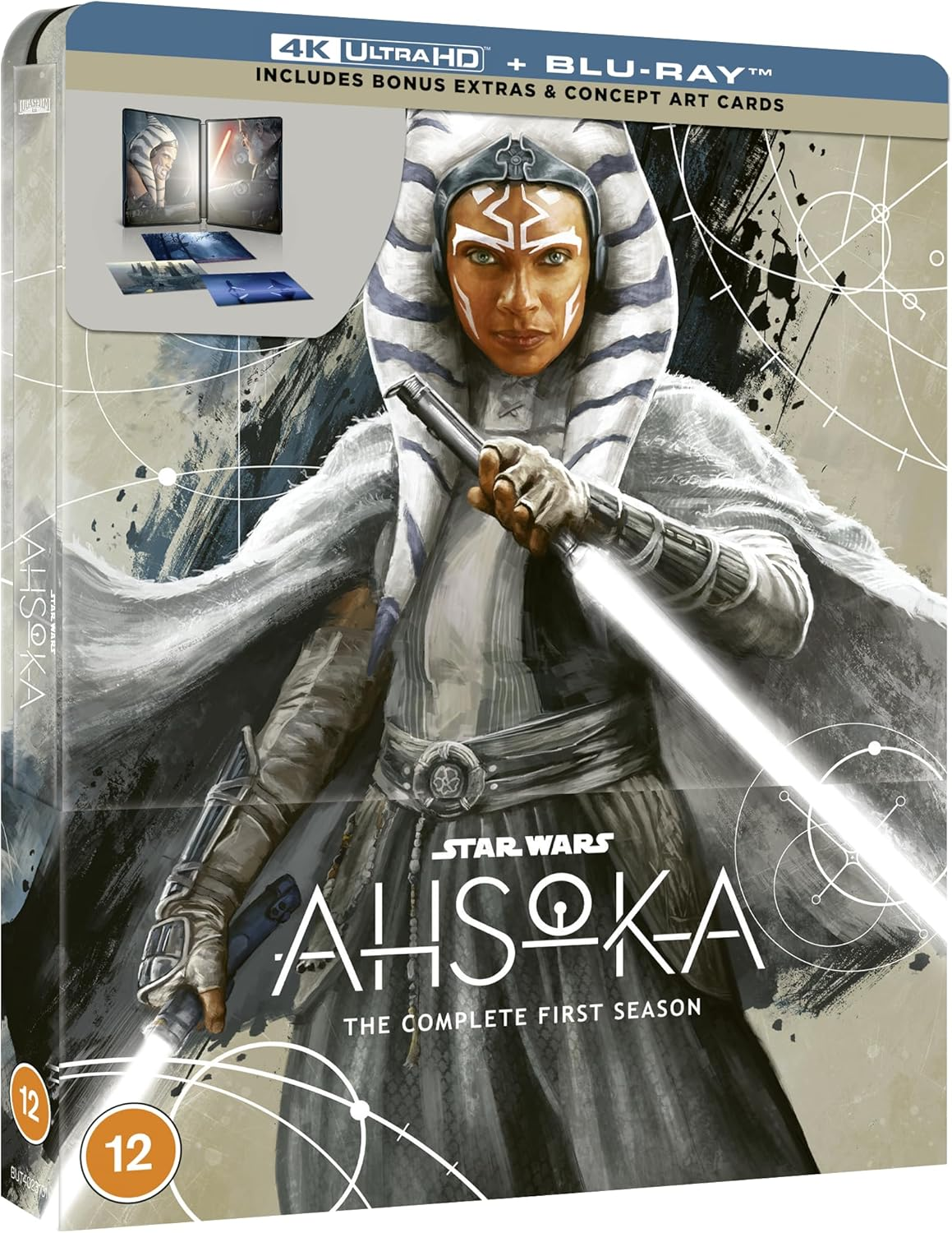 Star Wars Ahsoka Season 1 4K UHD + Blu Ray Steelbook (Disney+ Original) (Includes Artcards) [Blu-Ray] [Region Free]