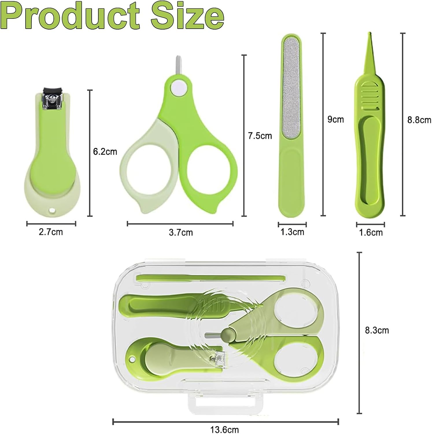 Baby Nail Care Set, 4-In-1 Baby Nail Kit, Finger Nail Clippers, Baby Nail Clippers, Baby Nail Scissors, Nail Files and Tweezers for Trimming Baby'S Fingers or Toes image number 5
