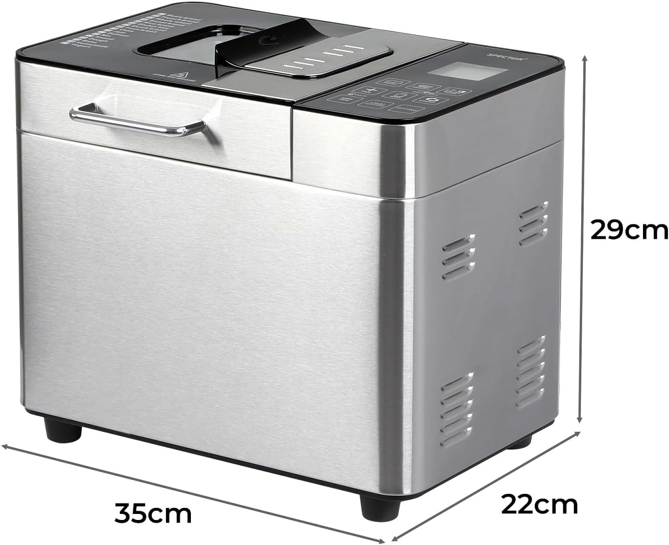 Spector Automatic 2L Bread Maker, Non Stick Healthy Mixer with Bread Bucket & Touch Panel,17 Programs Including Gluten-Free Artisan Kneading, 3 Loaf Sizes 3 Crust Colors, Reserve & Keep Warm Set image number 5