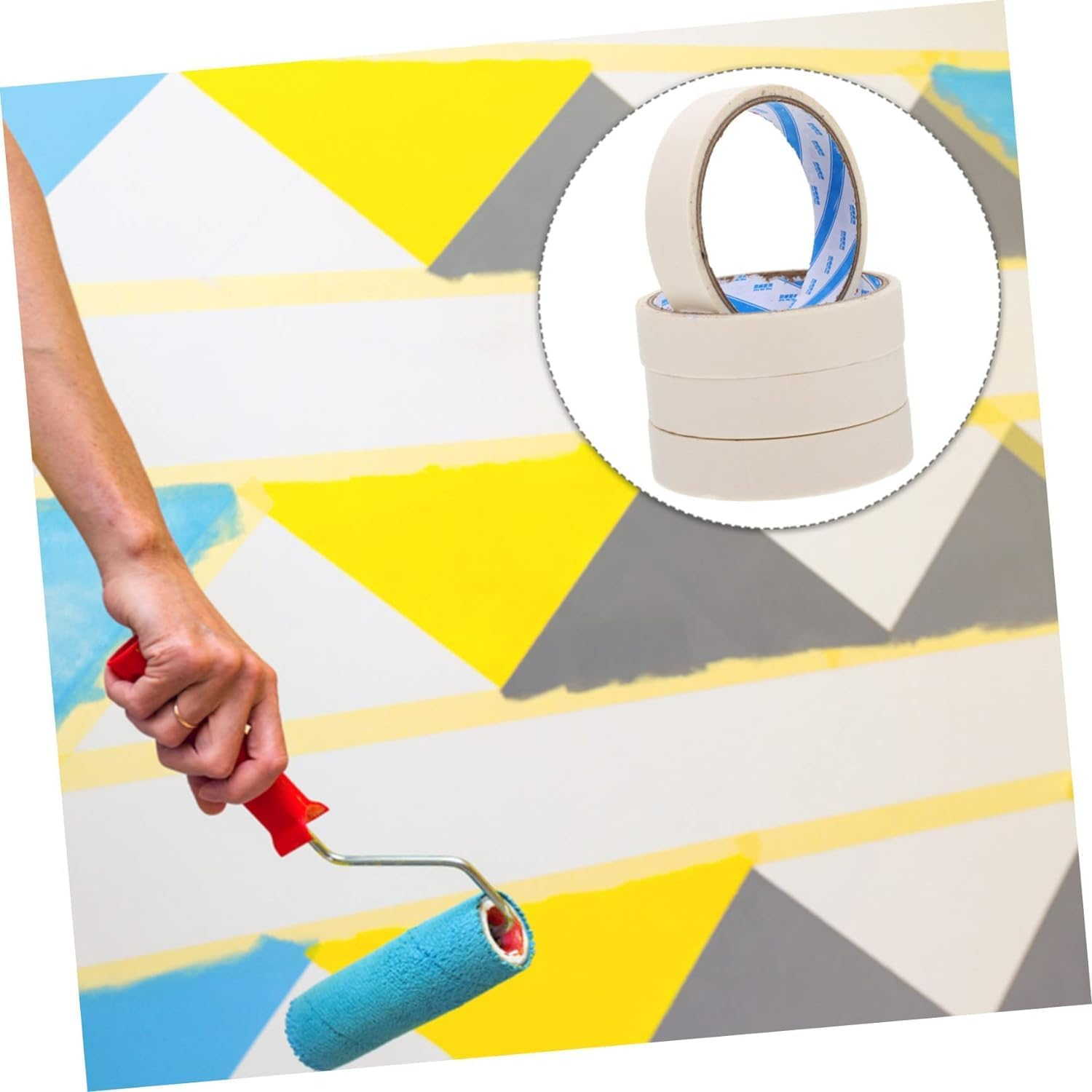 10Pcs Art Tape Paper Tape Adhesive White Painters Tape Beige Spray Paint White Car Paint Car Trim Adhesive Drawing Tapes Car Spraying Paint Tapes Self-Adhesive Tapes Student Japan