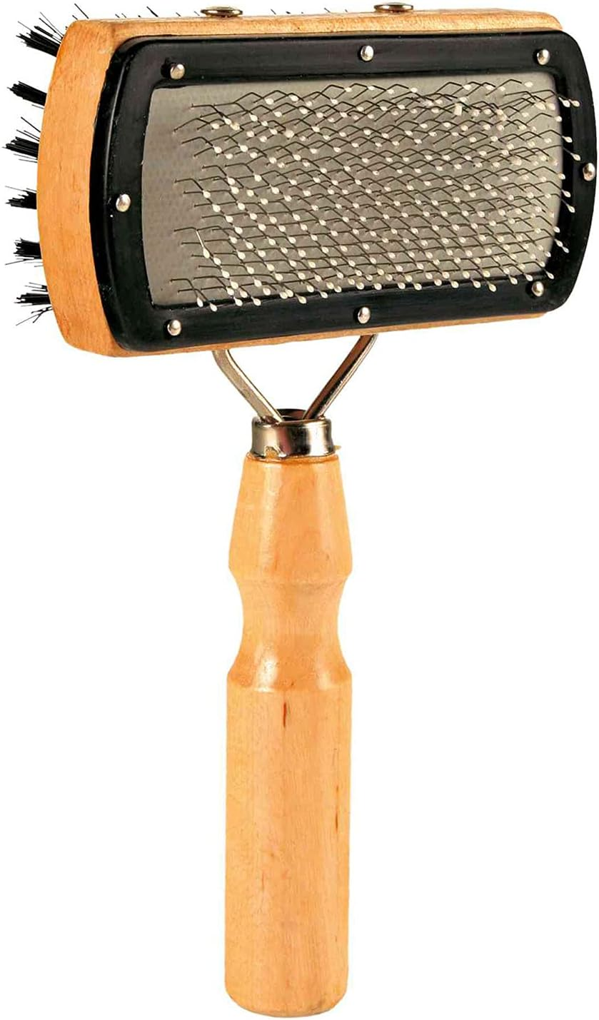 Trixie Wooden Double Sided Dog Brush, 18 X 10 Cm, Pack of 4