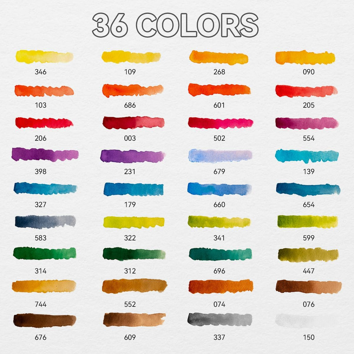 Meiliang Watercolor Paint Set 36 Vibrant Colors 5Ml / 0.17 Fl Oz Tubes, Watercolor Tubes with Great Value, Water Color Paints Art Supplies for Adults, Artists & Beginners image number 3